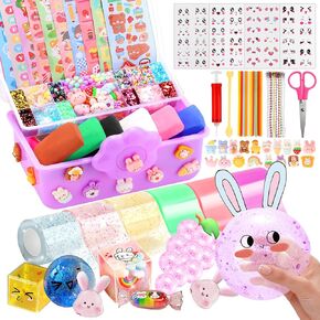 مجموعة فقاعة Nano Tape for Kids ، شريط نانو 19.7 قدمًا مع صندوق ، مجموعة صانعات من Nano Tape مع بريق ، طين ، حبات ، ملصقات ودروس تعليمية ، هدايا للفتيان الفتاة الذين تتراوح أعمارهم بين 4 ، 5 ، 6 ، 7 ، 9 سنوات
