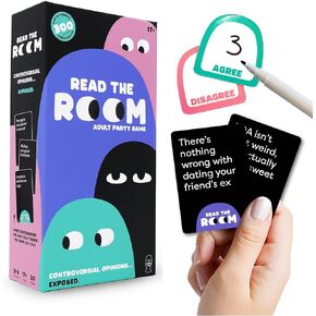 Read The Room, Games for Friends, Fun Party Card Game, Hilarious & Engaging Cards for Game Nights, Couples, Friends, Includes 150 Cards, 300 Scenarios, 16 Tokens, 8 Pens, Ideal Fun Gift for Friends