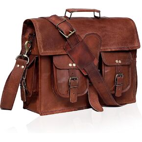 Leather Laptop Messenger Bag Best Computer Satchel Handmade Bags for Men and Women Office Crossbody Bag College Bag Mens Travel Bag Vintage Briefcase Bag