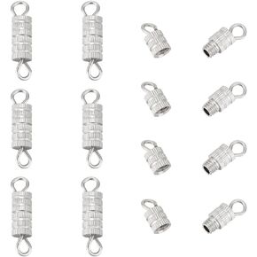 UNICRAFTALE 10Pcs Screw Twist Clasps Barrel Screw Clasps Stainless Steel Screw Claps Screw Type Connector Cord End Cap Fastener for DIY Jewelry Making Necklaces Bracelet Clasps