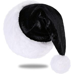 Santa Hat, Santa Hat for Kids, Unisex Velvet Comfort Green Christmas Hats Extra Thicken Classic Plush for Christmas New Year Festive Holiday Party Supplies