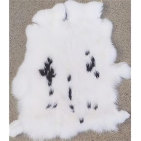 Natural Spotted Color Rabbit Fur Pelt Hide(10" by 12" with Sewing Quality Leather) Soft Professionally Tanned 1PCS