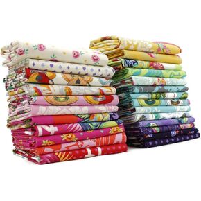 Curiouser and Curiouser Fat Quarter Bundle (25 Pieces) by Tula Pink for Free Spirit 18 x 21 inches (45.72 cm x 53.34 cm) Fabric cuts DIY Quilt Fabric