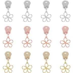 SUPERFINDINGS 12Pcs 3Colors #5 Zipper Pulls Daisy Zipper Pulls Nylon Zipper Pulls Alloy Replacement Zipper Sliders Zipper Head for Purses Suitcase Backpack Bags Coat, Length: 3.6cm