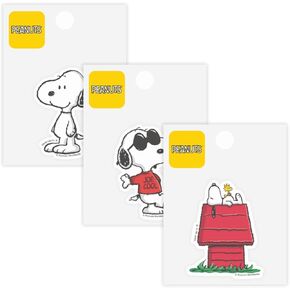 حزمة ملصقات 3 عبوات Peanuts® Snoopy - ملصقات مقاومة للماء لزجاجات المياه وأجهزة الكمبيوتر المحمولة