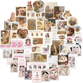 ملصقات لطيفة القطط والكلاب 100pcs ، ملصقات الكلاب والقطط المضحكة للأطفال المراهقين والبالغين ، والحيوانات الأليفة واقعية ملصقات الفينيل لصالح أجهزة الكمبيوتر المحمولة لمياه الزجاجة.