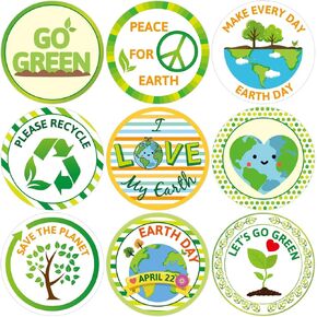 Save The Earth Stickers for Kids 500 Pcs Perforated Roll Sticker Classroom Earth Day