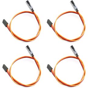 DGZZI 4PCS 300mm 22AWG 60 Cores Servo Extension Lead Wire Cable for RC Futaba JR Male to Female 30cm