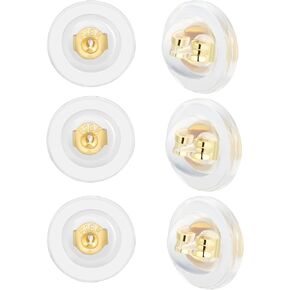 Earring Backs for Droopy Ears,JIACHARMED Silicone Earring Backs Replacements for Studs Large Earring Lifter Backings Clear Rubber Earring Support Backers for Heavy Earrings, 6pcs Clear