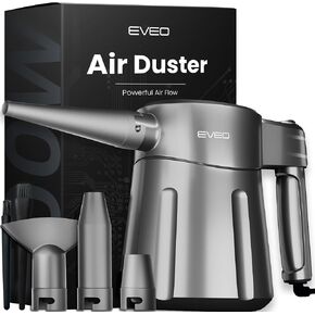 EVEO® Electric Air Duster - MAX Flow Compressed Air Duster | PC Cleaning Kit Electric Duster - Computer Duster PC Cleaner for Computer, Laptop, Keyboard & More, Electric Air Duster - AX Black (350W)