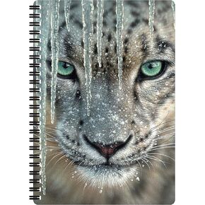 Notebook - Blue Ice from Deluxebase. 80 Page Lined Lenticular 3D Snow Leopard Notebook. 8.5 x 5.5 in. Superb school or work stationery with artwork licensed from artist Collin Bogle