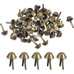 UXCELL 50PCS Bag Feet مسمار مسمار ، محفظة 15 مم مخروطات مخروطات مسطحة طفرات معدنية مسطحة مسامير الأظافر برادس الأزرار السفلية لليحف اليدين ملابس ديي الجلود ، الفضة