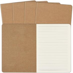 ZCZN 24 Pack A5 Kraft Notebooks Bulk, 8.15x5.5 Inches Lined Paper Journaling Notebooks, Notebooks for Work, Composition Notebooks for School, Journal Notebooks for Office, 60 Pages