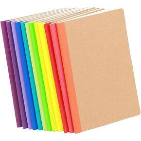 12 Pack Kraft Notebooks, Journals in Bulk for Writing, Blank Paper Sketchbooks, 60 Pages Notebook, 8.3x5.5 Inch, A5 Size, Travel Journal Set, for Gifts, Students and Office Supplies