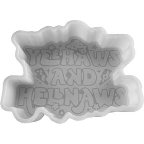 Yeehaws and Hellnaws Silicone Car Freshie Mold Country Music Girls Cowboy Quote Saying Lasso for Scented Aroma Beads Oven Safe