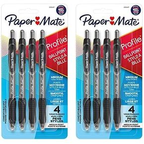 Paper Mate Profile Retractable Ballpoint Pen, 4/Pack