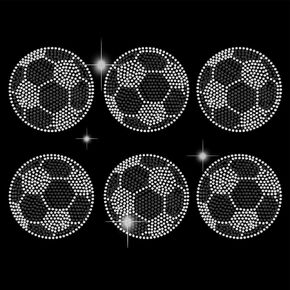 SUPERDANT Footbal Iron on Rhinestone Transfer Sports Small Pattern Bling Rhinestone Soccer T-Shirt Iron on Heat Transfer Hot Fix Stickers Crystal for Clothing Bags Soccer Football Lover