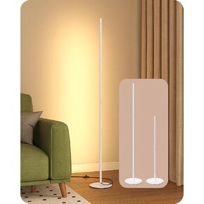 EDISHINE LED Corner Floor Lamp, Modern Slim Dimmable Light, Adjustable Height, 57.5" Minimalist Tall Lamp for Living Room, Bedroom, Office, 3000K Warm White Light (Gold)