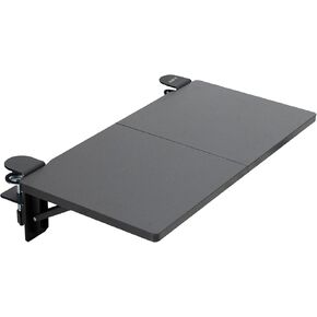 VIVO Clamp-on 24 x 12 inch (14 Including Clamps) Desk Extender, Wrist Support, Foldable Keyboard Tray, Table Mount for Sit Stand Desks, Black, DESK-EXT24.