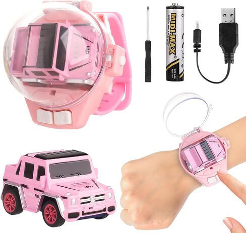 Watch Remote Control Car Toy for Kids,New Mini 2.4 Ghz Racing Game Wrist Cars Easter Toy with LED Light,Watches Remote Control Car for Boys and Girls Birthday Gifts,USB Charging,Blue in Saudi Arabia