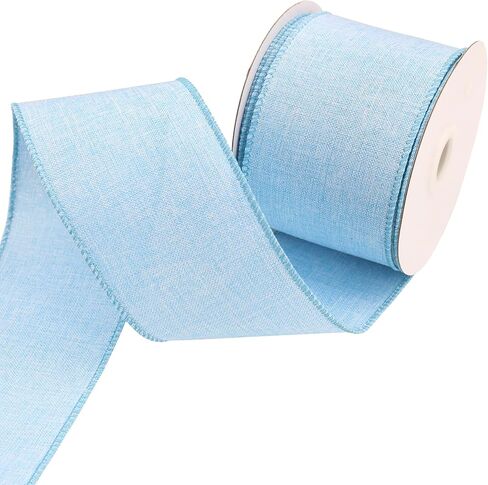 2.5 Inch Yellow Wired Edge Burlap Ribbon, for Christmas, Easter, Home Decor, Gift Wrapping, Baby Shower, Tree Topper Bow, Wreath, Outdoor Decoration, DIY Crafts -10 Yards(30 feet) in Saudi Arabia