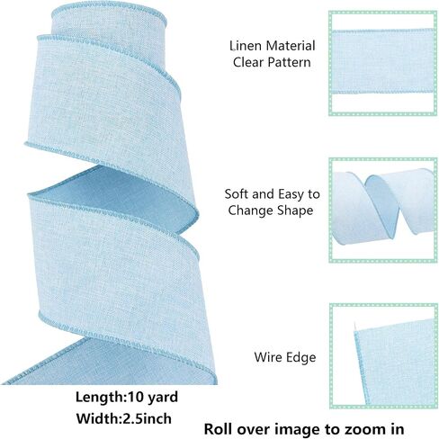 2.5 Inch Yellow Wired Edge Burlap Ribbon, for Christmas, Easter, Home Decor, Gift Wrapping, Baby Shower, Tree Topper Bow, Wreath, Outdoor Decoration, DIY Crafts -10 Yards(30 feet) in Saudi Arabia