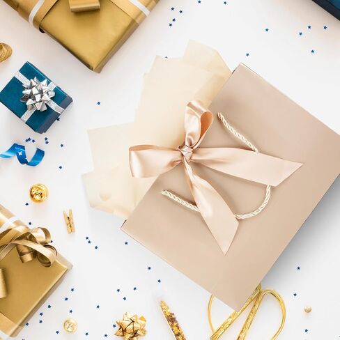 Gfractolux Large Gift Bags for Present, 1 Pcs Gift Bags for Women Men with Tissue Paper and Cards, Gift Bags for Birthdays, Baby Shower, Wedding, Anniversary 14.2" x 9.8" x 4.7" (Black- Gold) in Saudi Arabia