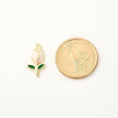 9Pcs Gold Plated Tulip Flowers Charms For Jewelry Making Necklace Bracelet Earring and Slime DIY Jewelry Accessories Charms in Saudi Arabia