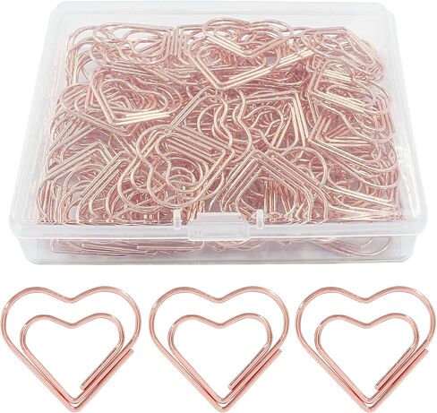 Hitefu 100 Pcs Love Heart Shaped Clips, Mini Cute Paper Clips, Tiny Paper Clips for Decoration, Organization, Bookmarks, School (Silver) in Saudi Arabia