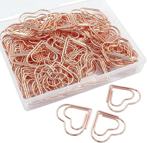 Hitefu 100 Pcs Love Heart Shaped Clips, Mini Cute Paper Clips, Tiny Paper Clips for Decoration, Organization, Bookmarks, School (Silver) in Saudi Arabia