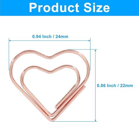 Hitefu 100 Pcs Love Heart Shaped Clips, Mini Cute Paper Clips, Tiny Paper Clips for Decoration, Organization, Bookmarks, School (Silver) in Saudi Arabia