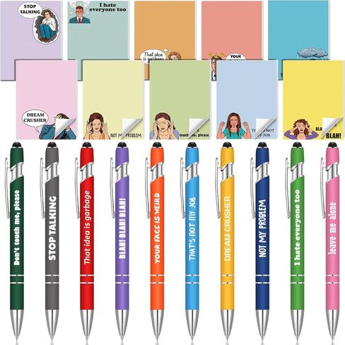 Spiareal 20 Pcs Positive Motivational Inspirational Gifts Set Pens Sticky Notes Motivational Ballpoint Inspirational Notepads Journal Bulk for Teachers Nurse Coworkers Office Christmas Gift Supply in Saudi Arabia