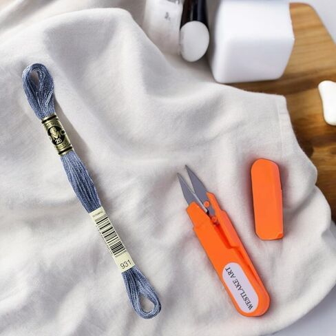 خيط التطريز القطن 6-strand DMC ، 0.01 رطل ، زرقاء متوسطة الأزرق-100 ٪ من القطن الأساسي الطويل ، مقاوم للتلاشي ، إبرة ، 8.7 ياردة ، حزمة مع مقص تطريز [حزمة 2] in Kuwait