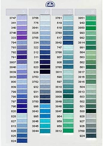 خيط التطريز القطن 6-strand DMC ، 0.01 رطل ، زرقاء متوسطة الأزرق-100 ٪ من القطن الأساسي الطويل ، مقاوم للتلاشي ، إبرة ، 8.7 ياردة ، حزمة مع مقص تطريز [حزمة 2] in Kuwait