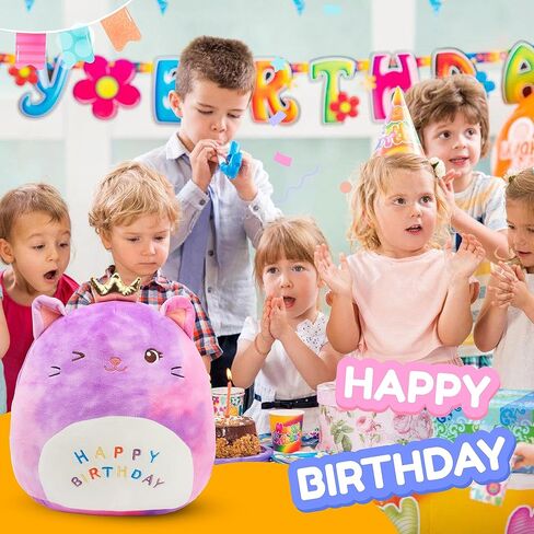 Easfan Birthday Cake Plush Pillow Soft Plush Toy Kawaii Stuffed Animal Home Room Decoration Birthday Gifts for Kids Toddlers in Kuwait