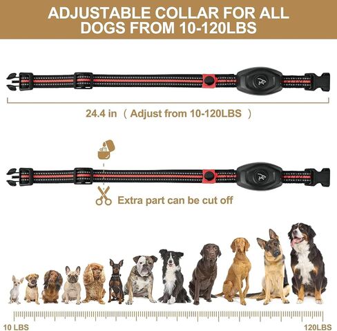 Dog Training Collar - 2 in 1 Rechargeable Remote Dog Shock Anti-Bark Collar w/3 Training Modes, Beep, Vibration, Shock 100% Waterproof, Up 1300Ft Range for Small Medium Large Dogs (Black + Orange) in Saudi Arabia