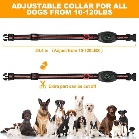Dog Training Collar - 2 in 1 Rechargeable Remote Dog Shock Anti-Bark Collar w/3 Training Modes, Beep, Vibration, Shock 100% Waterproof, Up 1300Ft Range for Small Medium Large Dogs (Black + Orange) in Saudi Arabia