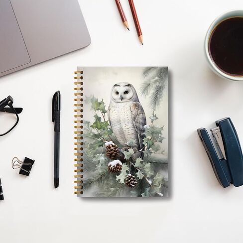 Christmas Notebook, Farmhouse Christmas Owl Journal, Owl Gifts, Christmas Office Gifts for Coworkers, Christmas Composition Notebook, Christmas Spiral Notebook 5.5x8.3 Inch in Kuwait