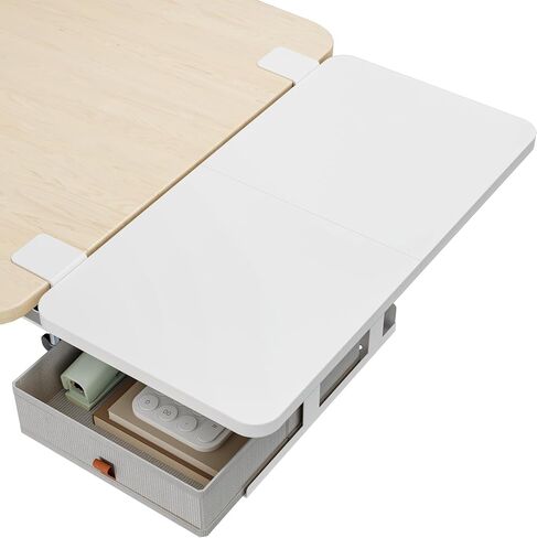 Desk Extender Tray, 28" x 14.4" Clamp On Desk Shelf, Desk Extension with Storage Drawer, Table Desk Arm Rest, Clamp On Keyboard Tray for Office and Home, Workstation Organizer, Large, Black in Saudi Arabia