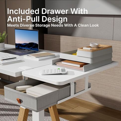 Desk Extender Tray, 28" x 14.4" Clamp On Desk Shelf, Desk Extension with Storage Drawer, Table Desk Arm Rest, Clamp On Keyboard Tray for Office and Home, Workstation Organizer, Large, Black in Saudi Arabia