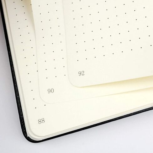 RICCO BELLO Primo Dotted Grid Bullet Journal Notebook, Faux Leather, Pen Holder, Numbered Pages, Index, Thick Paper, Ribbon Bookmarks, Expandable Storage Pocket 5.7 x 8.4 Inches (Brown) in Saudi Arabia