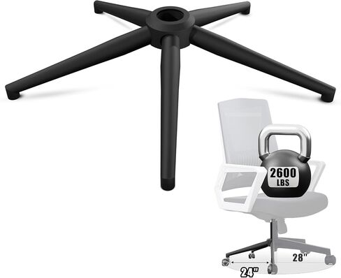 Sytopia 24''(60cm) Office Chair Base Replacement, Heavy Duty Replacement Parts(2400Lbs), Desk Chair Reinforced Metal Leg, Universal Caster and Gas Cylinder Size, Matte Black in Saudi Arabia