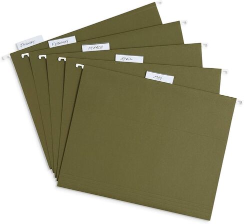 Blue Summit Supplies Hanging File Folders, 75 Pack, Reinforced Hanging Folders Letter Size, Standard File Folders for Filing Cabinet, Hanging File Organizer, Green in Kuwait
