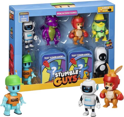 Stumble Guys Series 2 | Mini Articulated Action Figures | 8-Pack Deluxe Box | Includes 6 Iconic Characters + 2 Rare Hidden Figures | 12 Styles to Collect (Assortment B) in Saudi Arabia