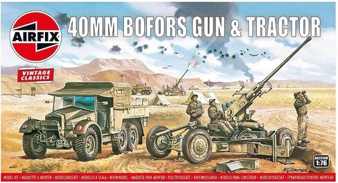 Airfix Vintage Classics Set - A02303V 88mm Gun & Tractor - Plastic Model Motor Vehicle Kits for Adults & Children 8+, Set Includes 114 Pieces, Sprues & Decals - 1:76 Scale Model Vehicle Set in Saudi Arabia