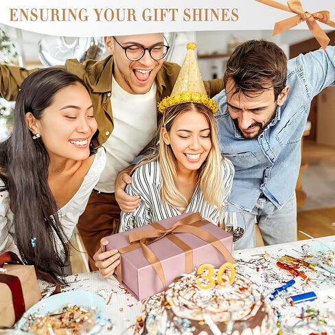 VGOODALL White Gift Box with Lid, Magnetic Closure Gift Box with Ribbon Greeting Card for Presents Christmas Wedding Birthday 9.4"x5.9"x3" in Saudi Arabia