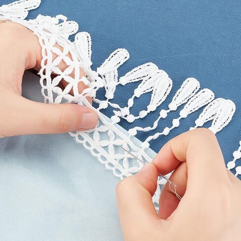 Gorgecraft 5 ياردات شرابات الدانتيل حافة الشريط الشريط أبيض خمر زهرة زهرة زهرة النسيج المطرز المطرز ل DIY خياطة الحرف الزفاف الزفاف لباس ملابس زينة الملابس in Saudi Arabia