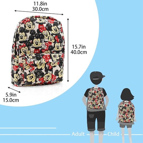 Mickey Minnie Comic Style Canvas Casual Daypack with 15 in Laptop Storage Compartment in Saudi Arabia