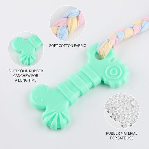 6 PCS Puppy Chew Toys for Teething Small Breed, Puppy Teething Ring, Soft Rubber Durable Dog Teething Toys, Rope Dog Toys, Funny Interactive Toy, Puppy Toys for Small Puppies, Dog Toys Set (Style 3) in Kuwait