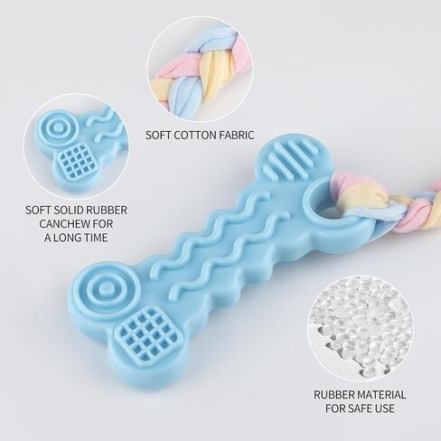 6 PCS Puppy Chew Toys for Teething Small Breed, Puppy Teething Ring, Soft Rubber Durable Dog Teething Toys, Rope Dog Toys, Funny Interactive Toy, Puppy Toys for Small Puppies, Dog Toys Set (Style 3) in Kuwait